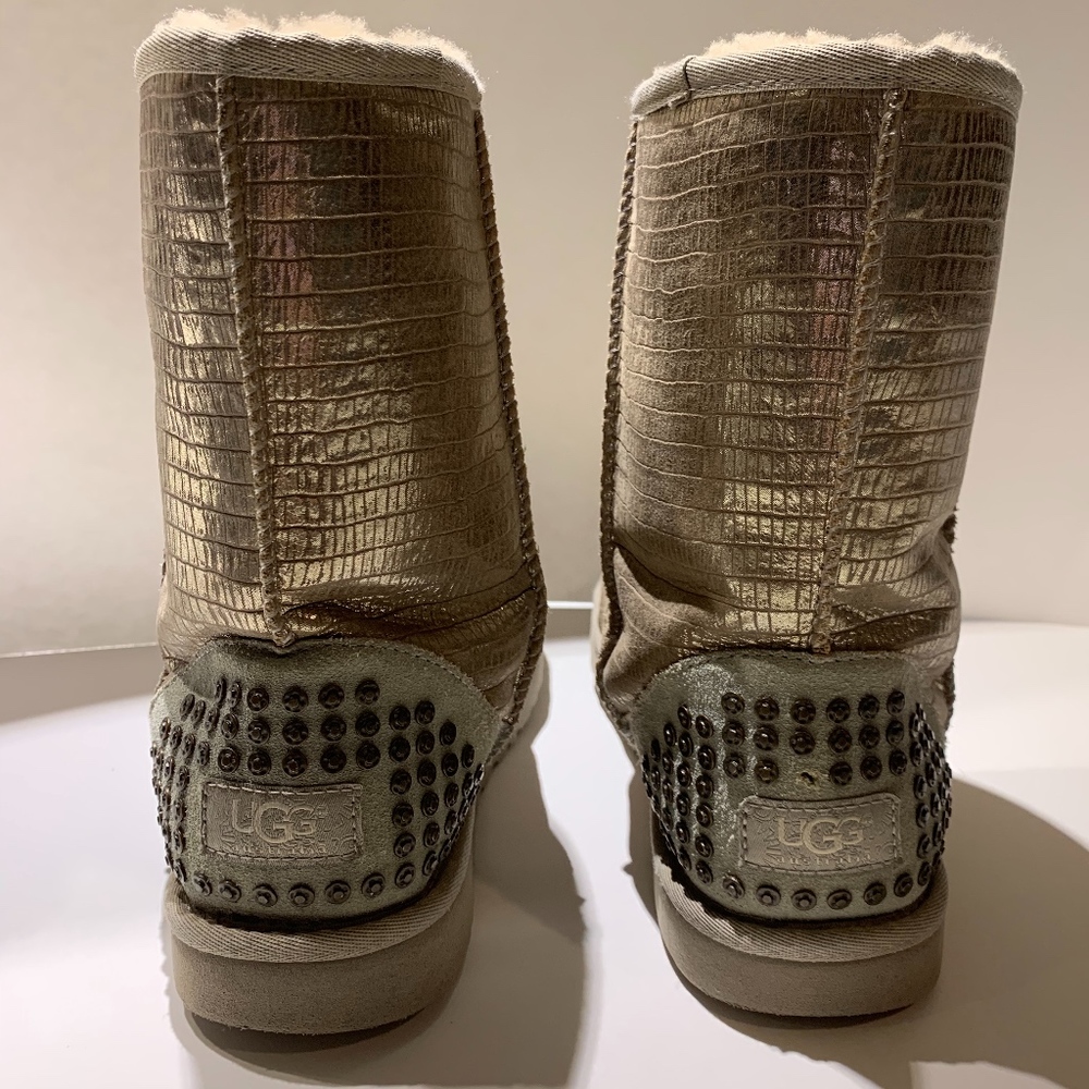 UGG Snakeskin Silver Boots